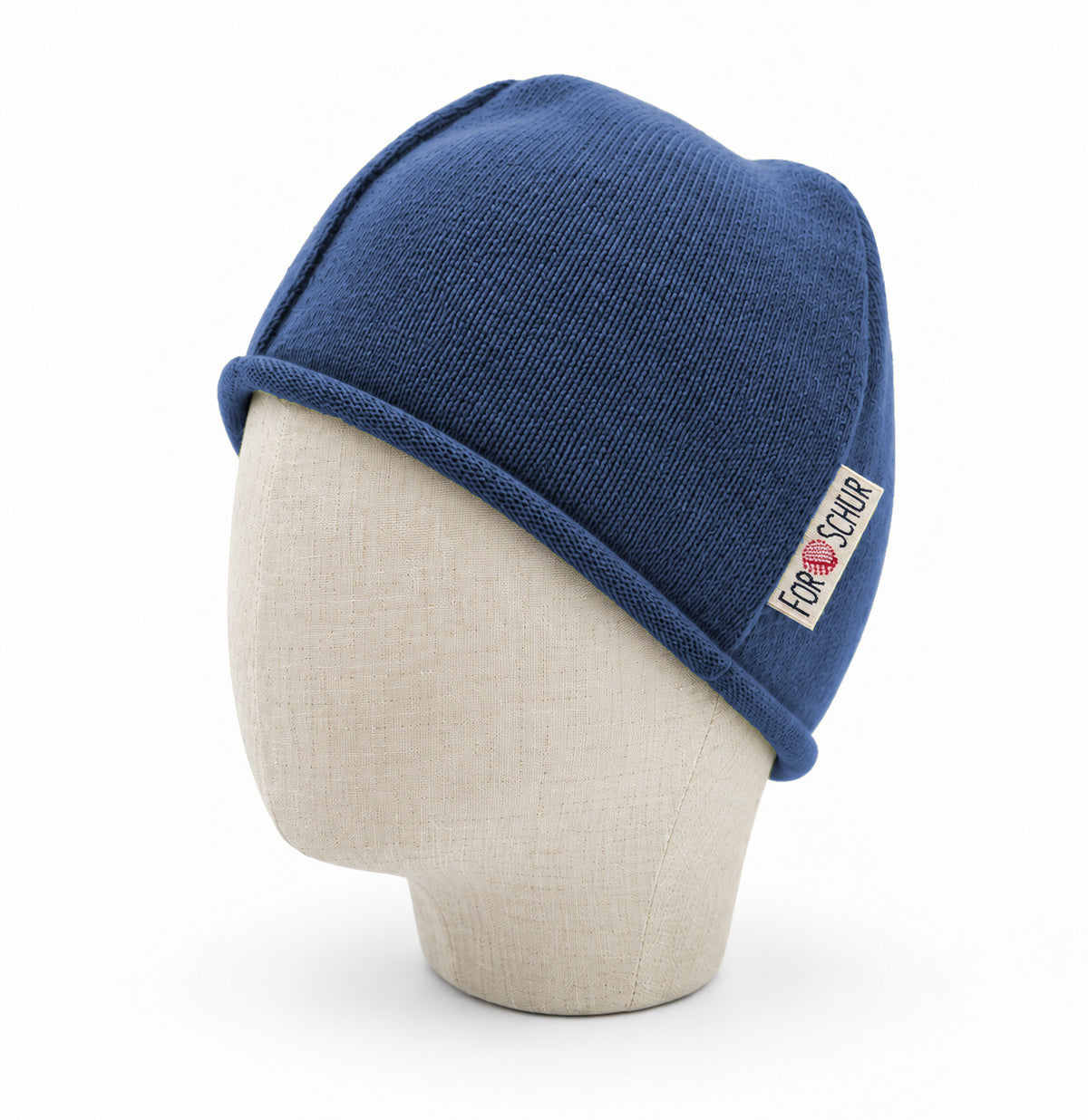 Merino Beanie für Kinder in Blau, genäht in Berlin