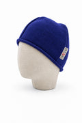 Merino Beanie für Kinder in Blau, genäht in Berlin