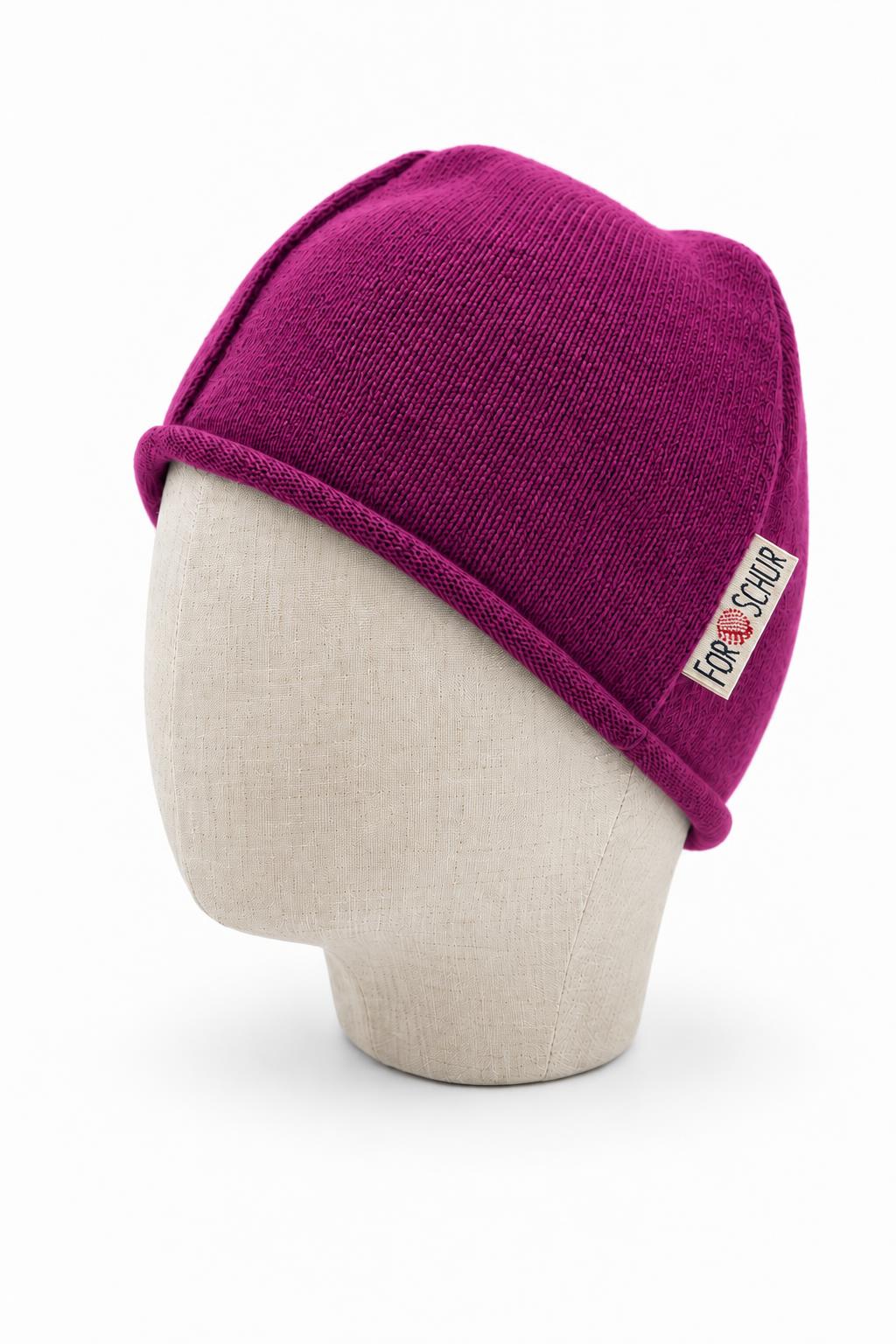 Merino Beanie für Kinder in Lila, genäht in Berlin