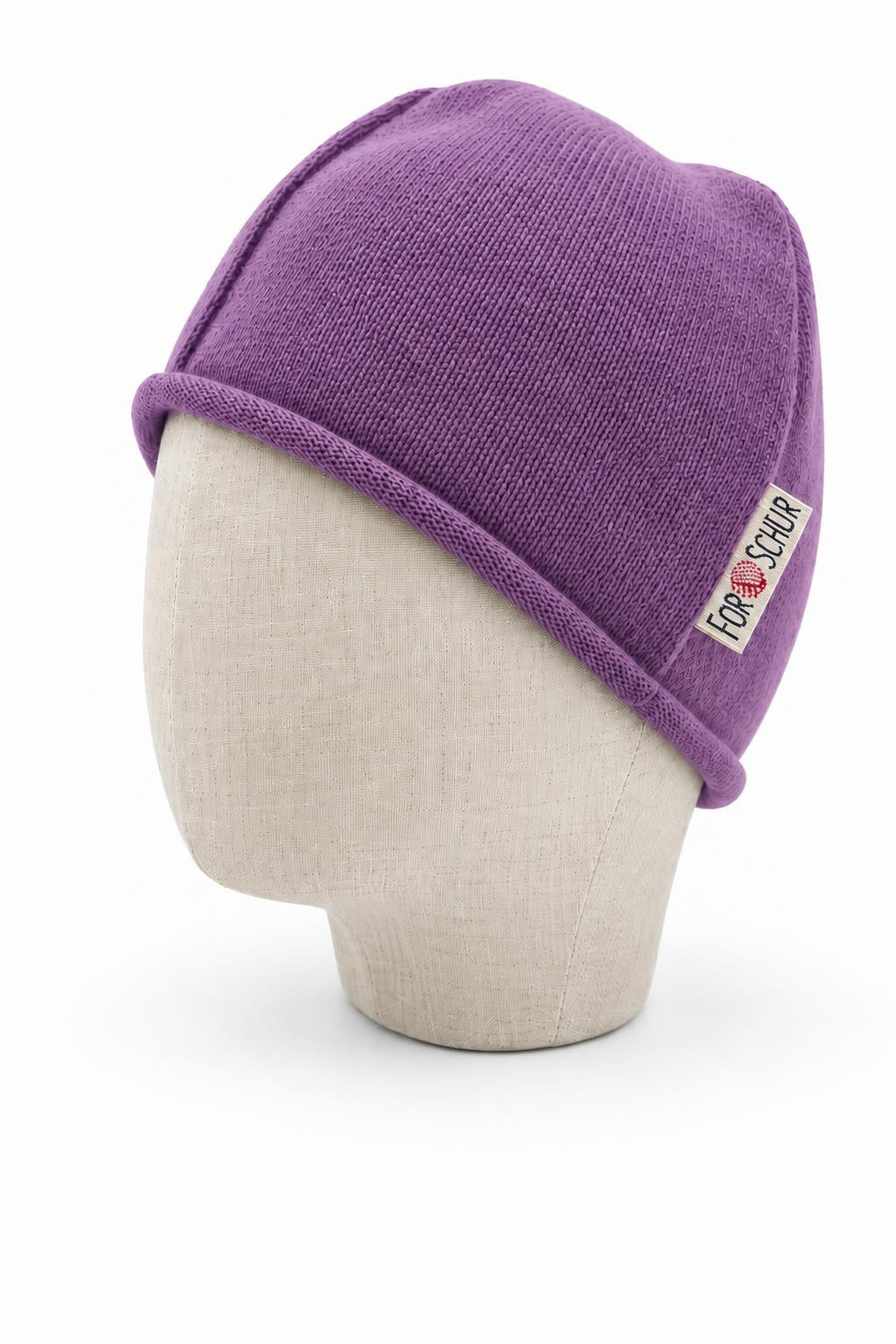 Merino Beanie für Kinder in Lila, genäht in Berlin
