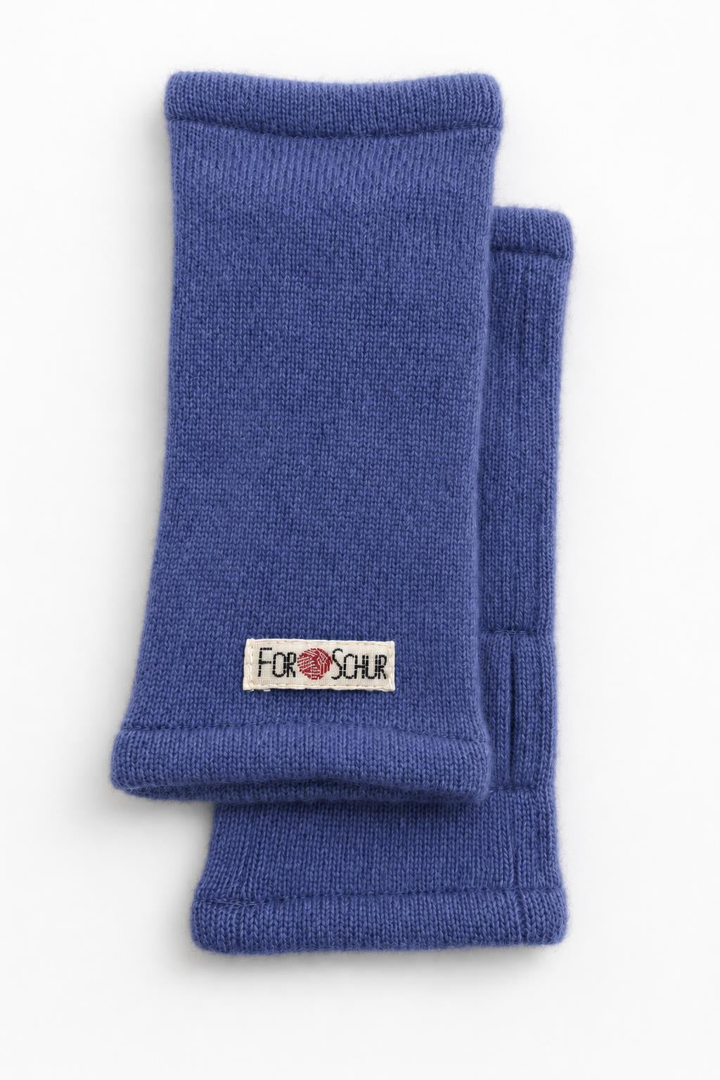 Kaschmir Handstulpen in Blau, genäht in Berlin