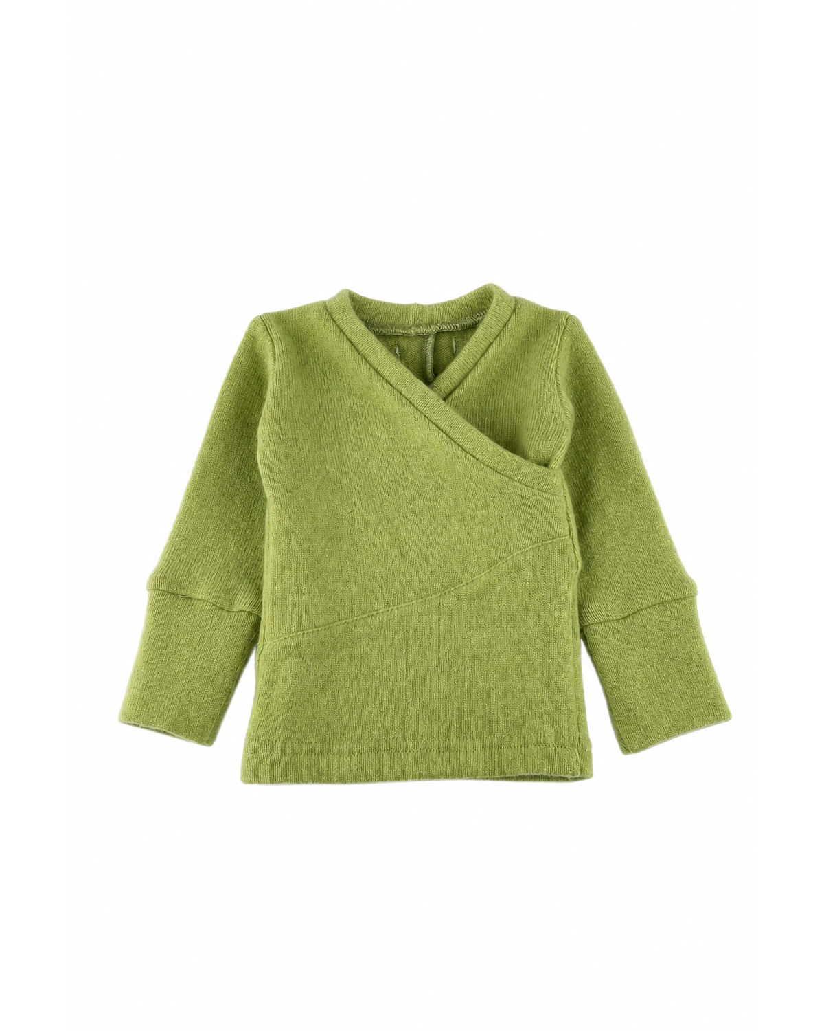 Kaschmir Baby Longsleeve in Grün, Größe 50/56, genäht in Berlin