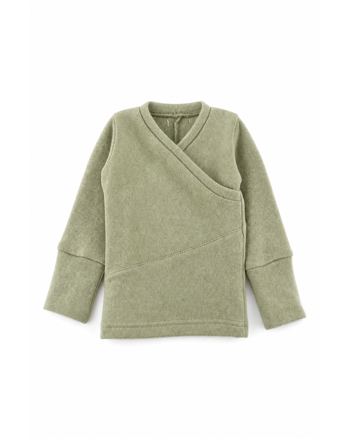 Kaschmir Baby Longsleeve in Grün, Größe 62/68, genäht in Berlin
