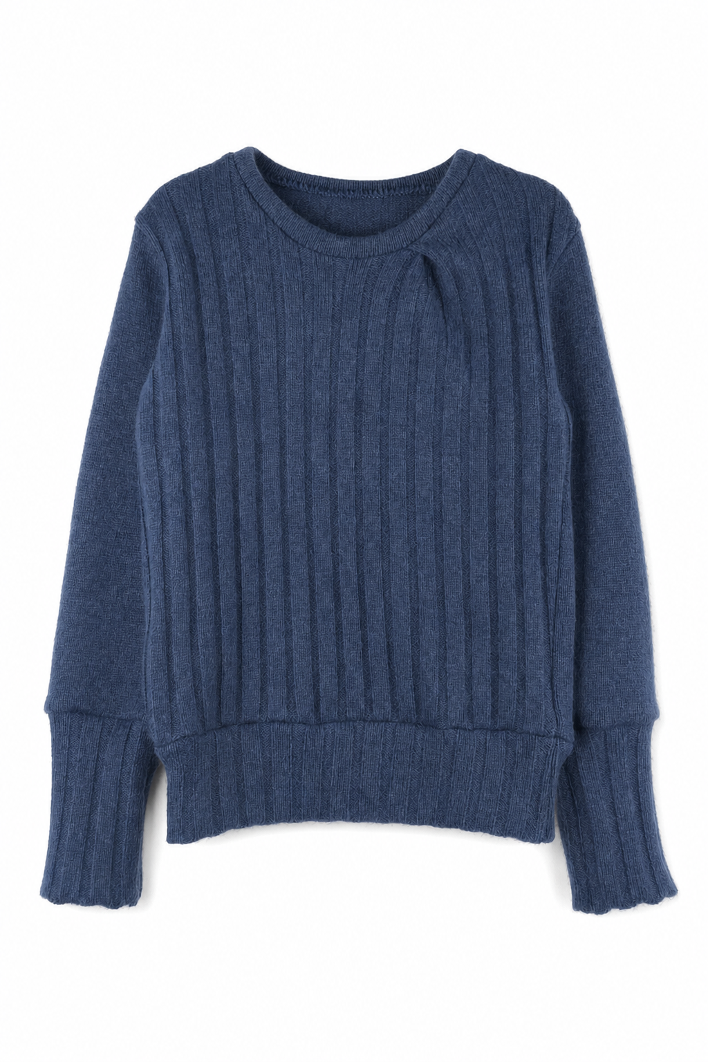 Kaschmir Pullover mit der Falte für Kinder in Blau, genäht in Berlin