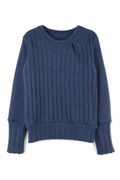 Kaschmir Pullover mit der Falte für Kinder in Blau, genäht in Berlin