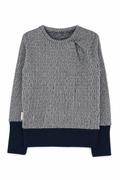 Kaschmir Pullover mit der Falte für Kinder in Blau, genäht in Berlin