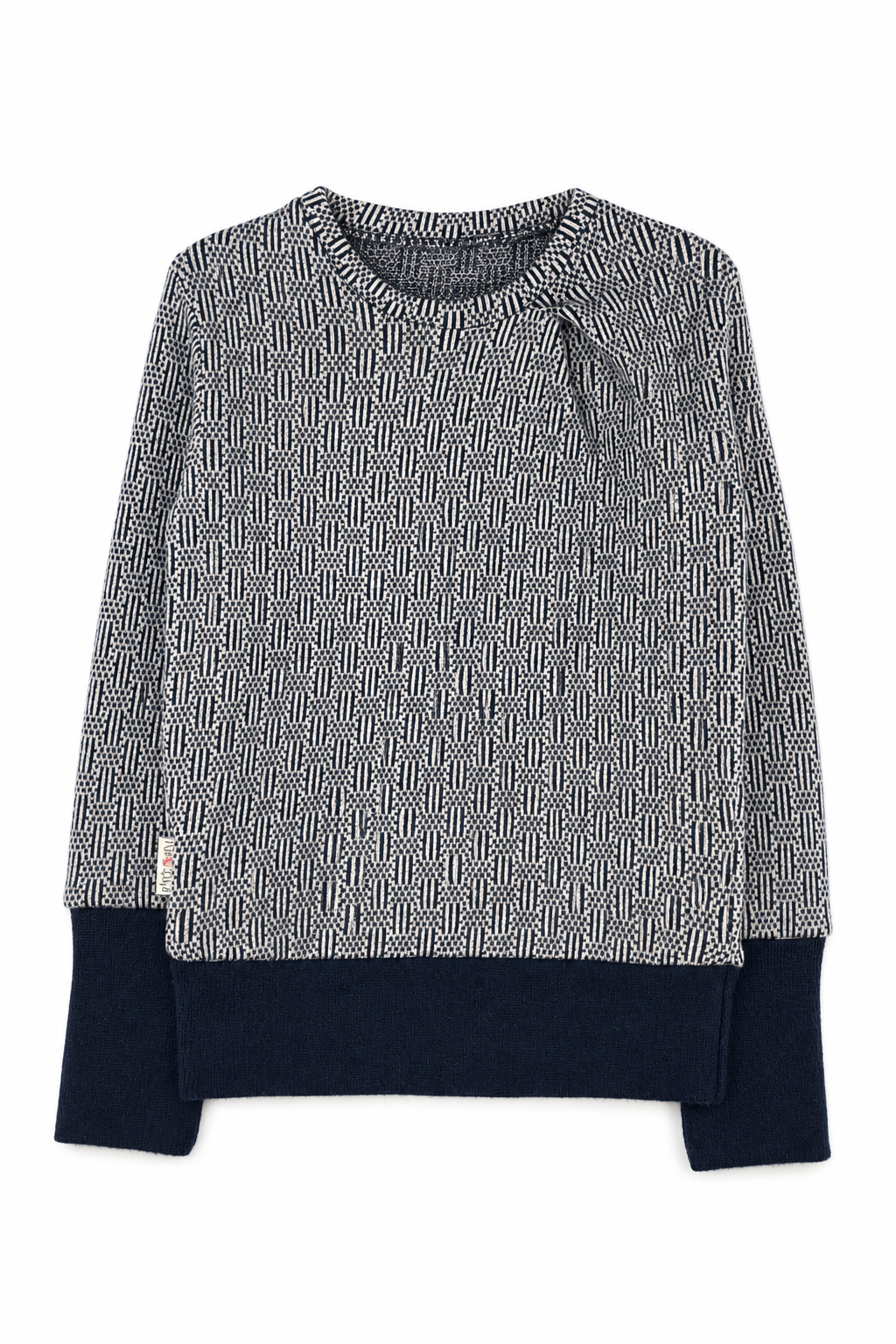 Kaschmir Pullover mit der Falte für Kinder in Blau, genäht in Berlin