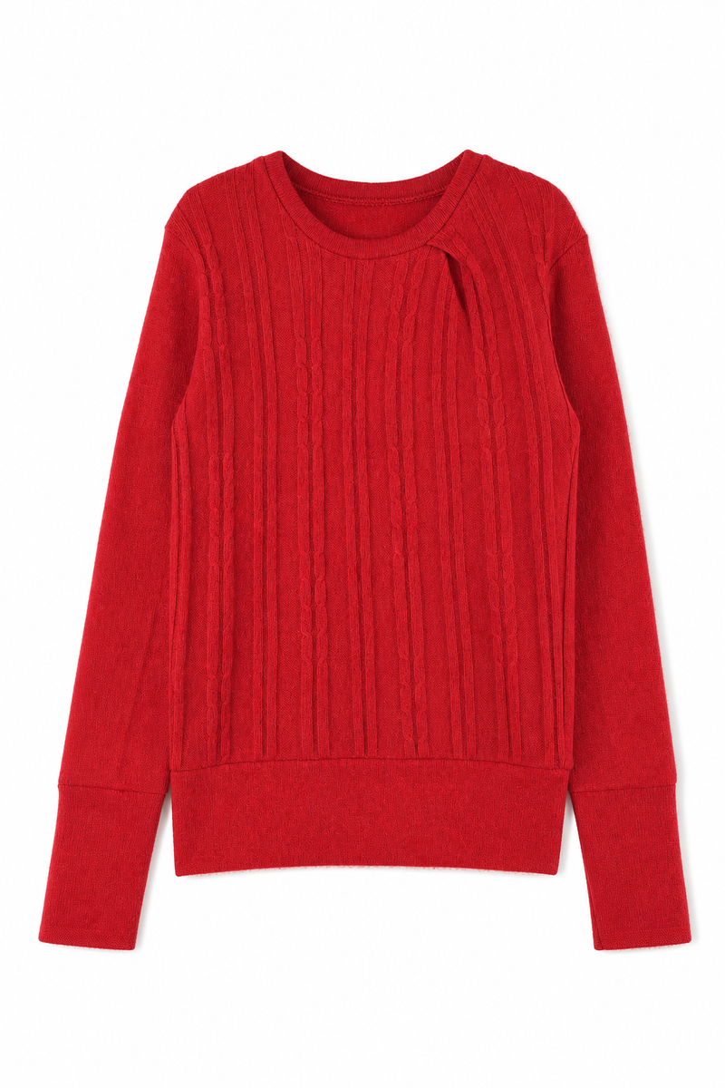 Kaschmir Pullover mit der Falte für Kinder in Rot, genäht in Berlin