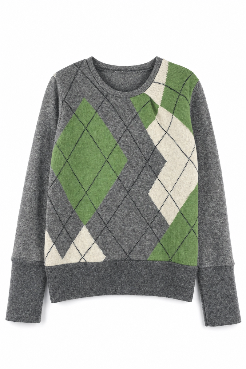 Kaschmir Pullover mit der Falte für Kinder in Grau, genäht in Berlin
