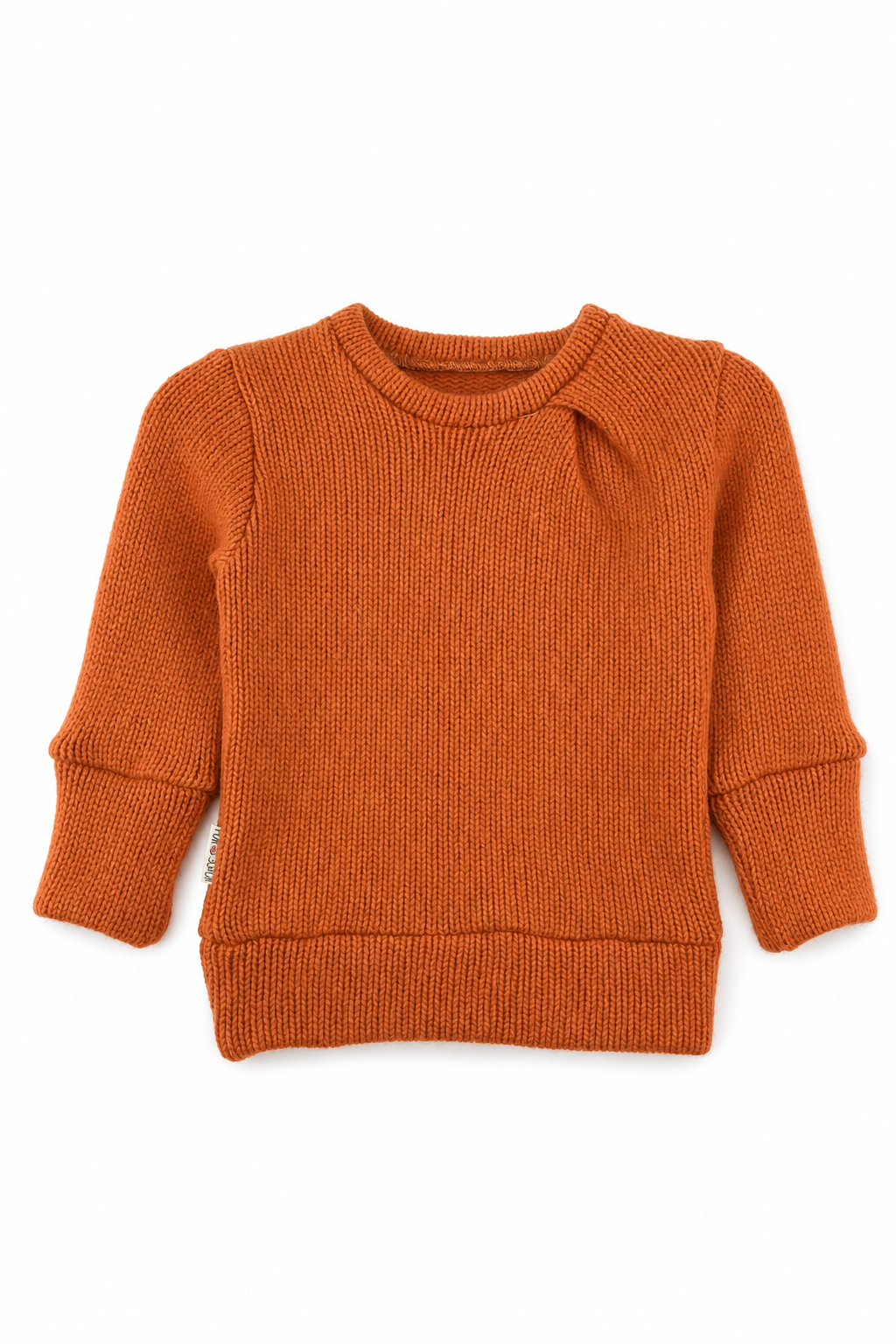 Kaschmir Pullover mit der Falte für Babys in Orange, genäht in Berlin