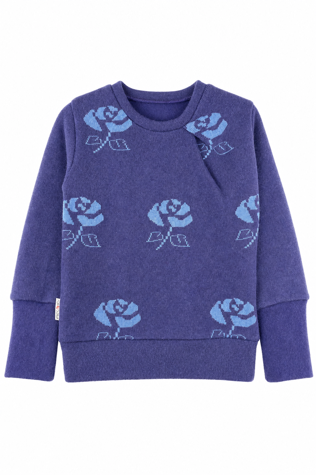 Kaschmir Pullover mit der Falte für Kinder in Lila, genäht in Berlin