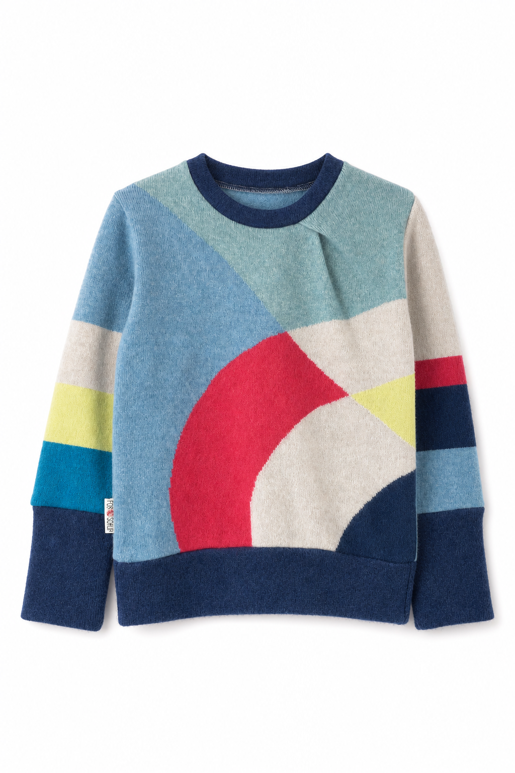 Kaschmir Pullover mit der Falte für Kinder in Bunt, genäht in Berlin