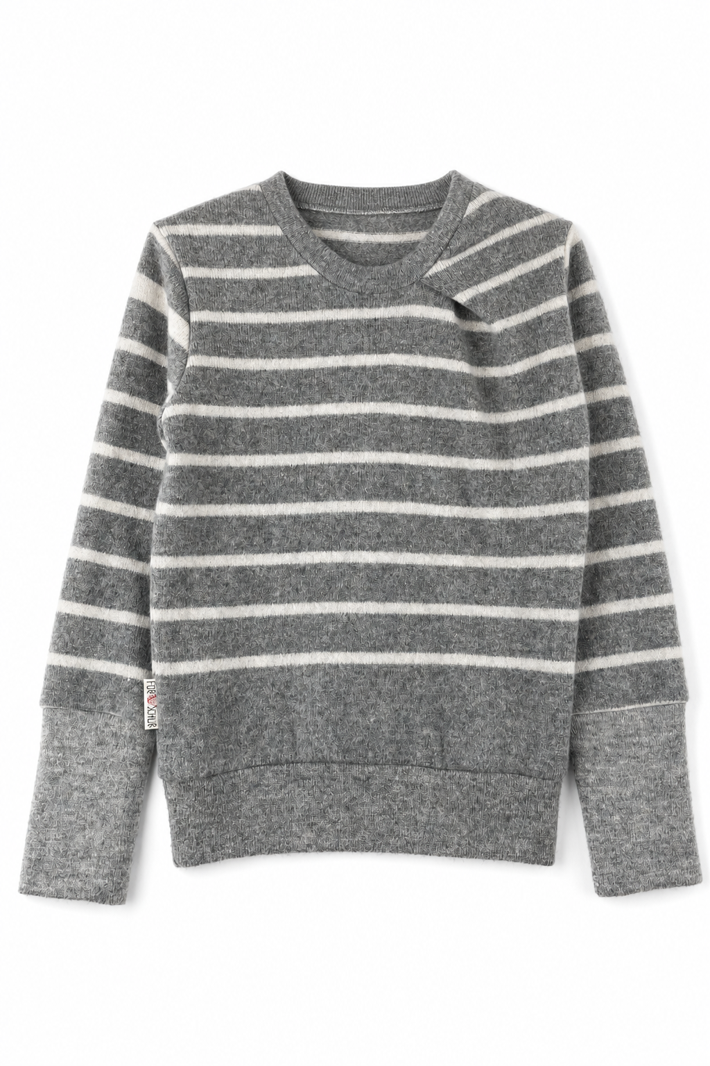 Kaschmir Pullover mit der Falte für Kinder in Grau, genäht in Berlin