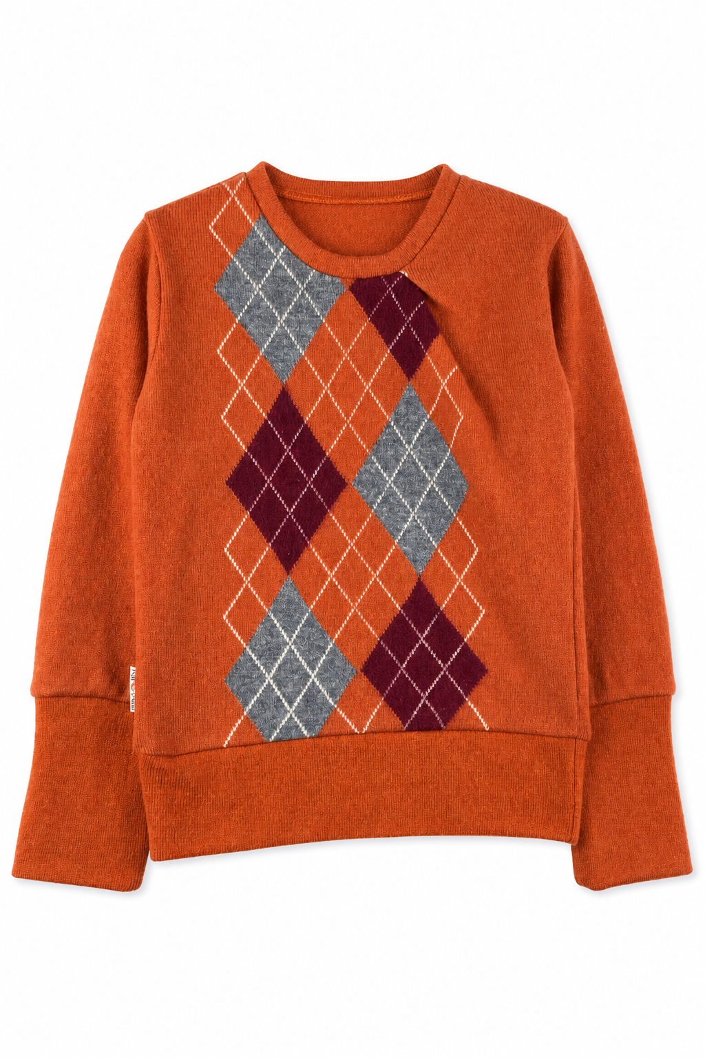 Kaschmir Pullover mit der Falte für Kinder in Orange, genäht in Berlin