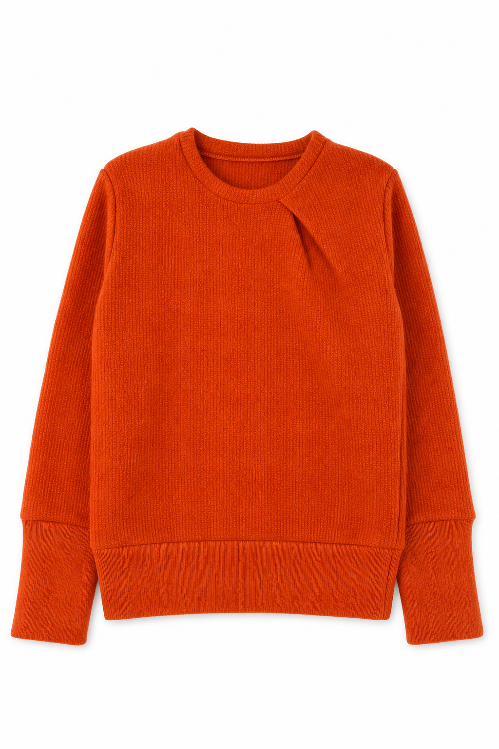 Kaschmir Pullover mit der Falte für Kinder in Orange, genäht in Berlin