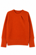 Kaschmir Pullover mit der Falte für Kinder in Orange, genäht in Berlin