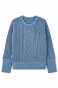Kaschmir Pullover mit der Falte für Kinder in Blau, genäht in Berlin