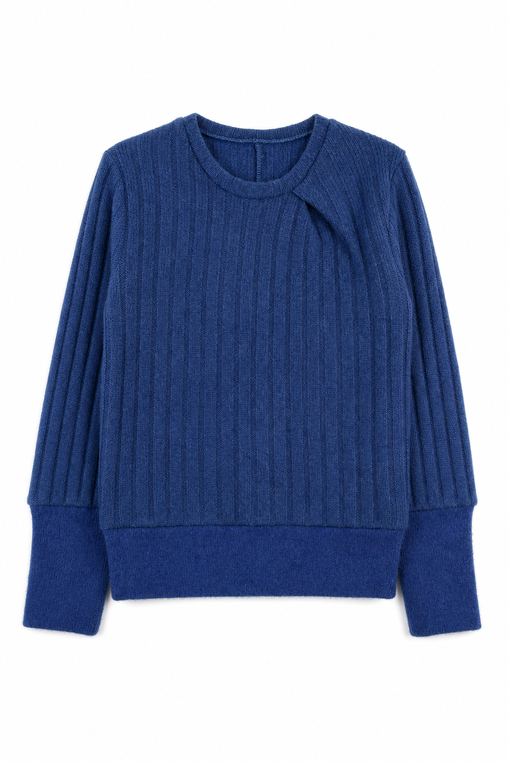 Kaschmir Pullover mit der Falte für Kinder in Blau, genäht in Berlin
