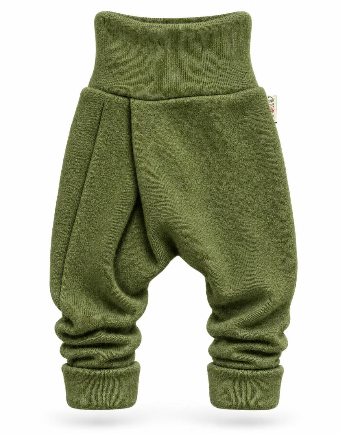 Kaschmir Baby Mitwachshose in Grün, genäht in Berlin