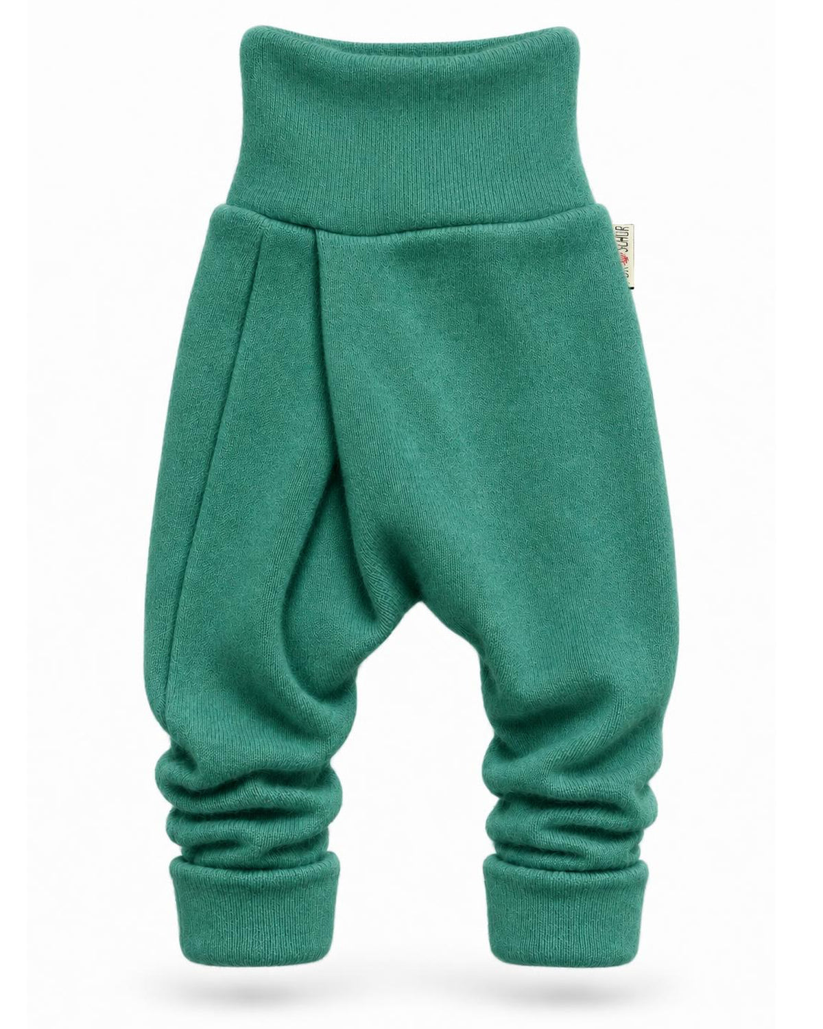 Kaschmir Baby Mitwachshose in Grün, genäht in Berlin