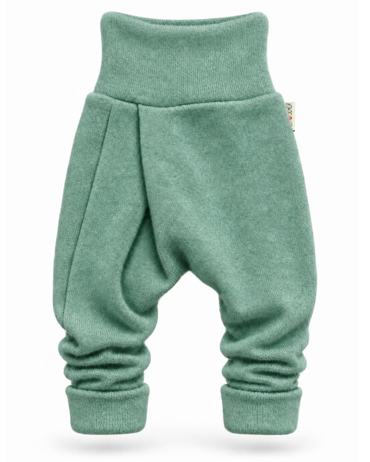 Kaschmir Baby Mitwachshose in Grün, genäht in Berlin