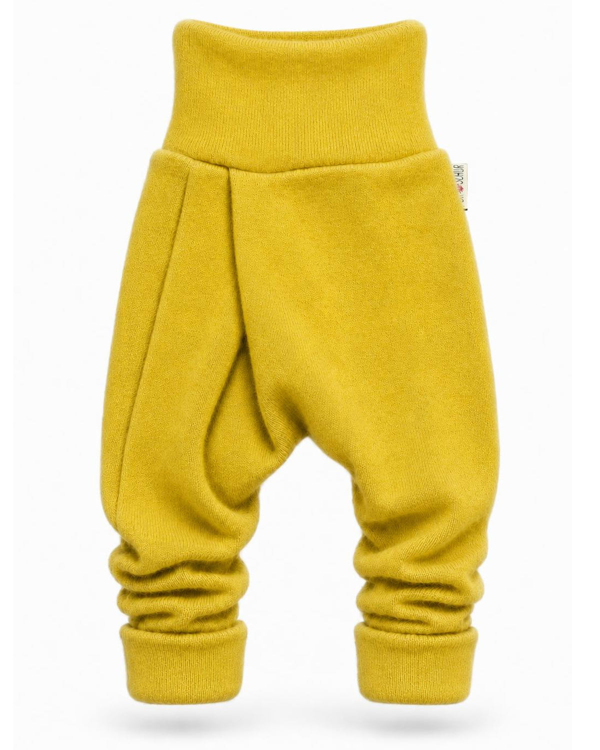 Kaschmir Baby Mitwachshose in Gelb, genäht in Berlin