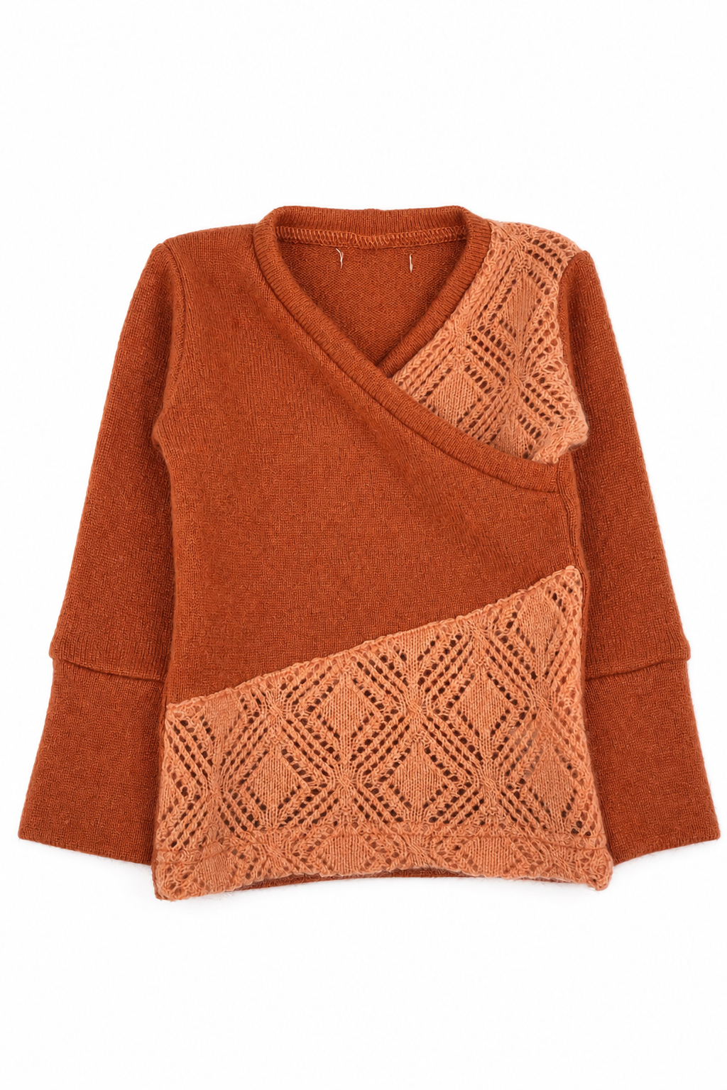 Kaschmir Baby Longsleeve in Orange, Größe 62/68, genäht in Berlin