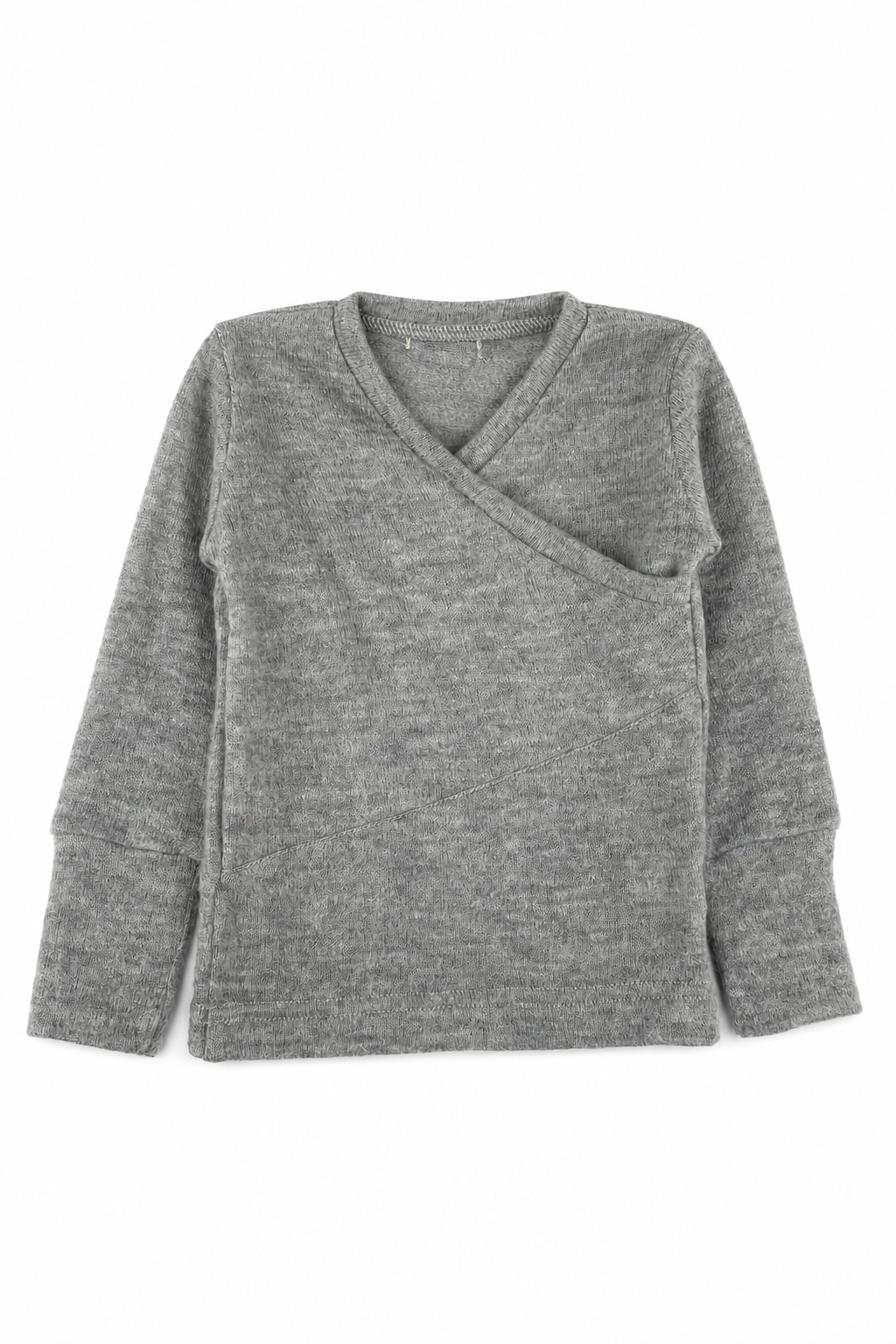 Kaschmir Baby Longsleeve in Grau, Größe 74/80, genäht in Berlin