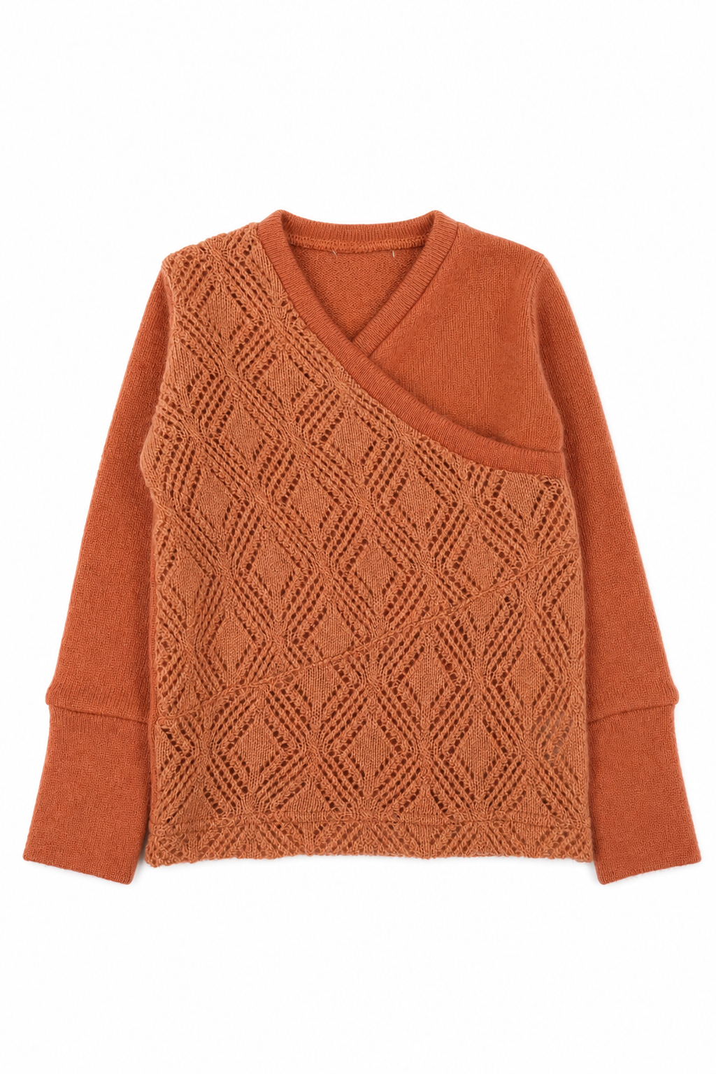 Kaschmir Baby Longsleeve in Orange, Größe 74/80, genäht in Berlin