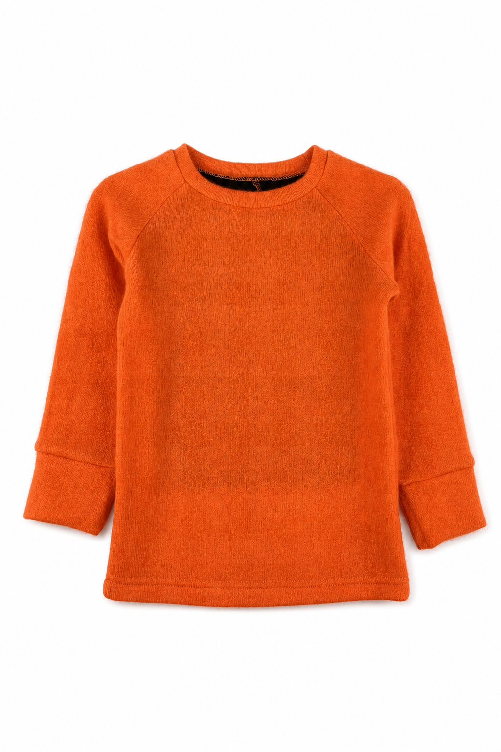 Kaschmir Kinder Longsleeve in Orange, Größe 86/92, genäht in Berlin