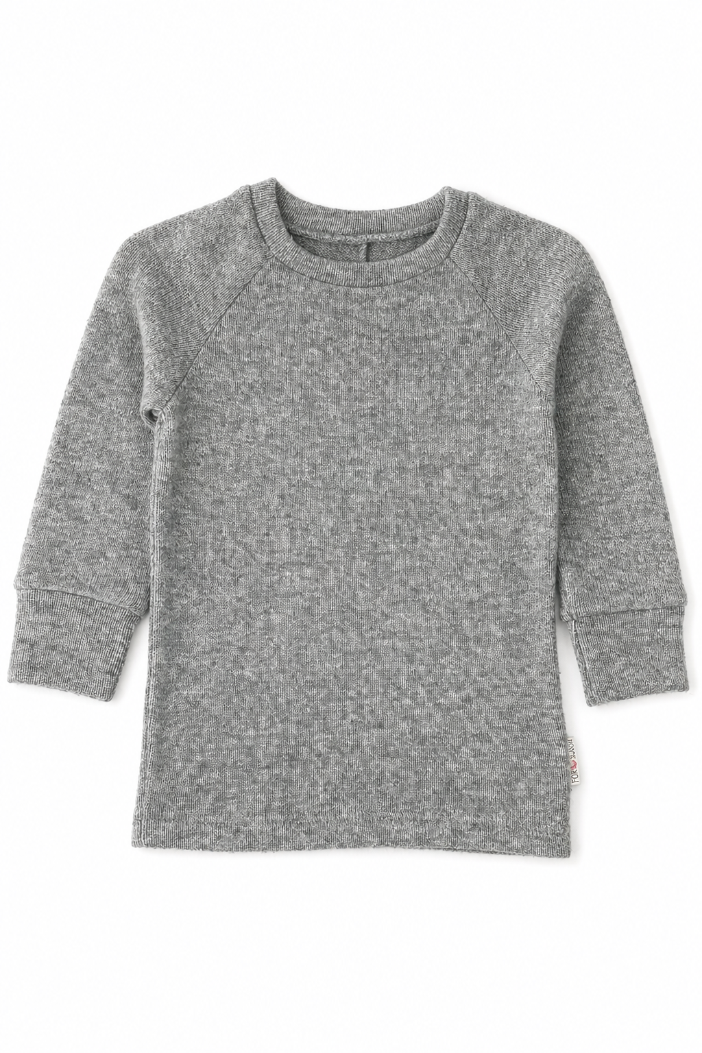 Kaschmir Kinder Longsleeve in Grau, Größe 86/92, genäht in Berlin