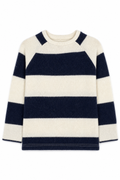 Kaschmir Kinder Longsleeve in Blau, Größe 98/104, genäht in Berlin
