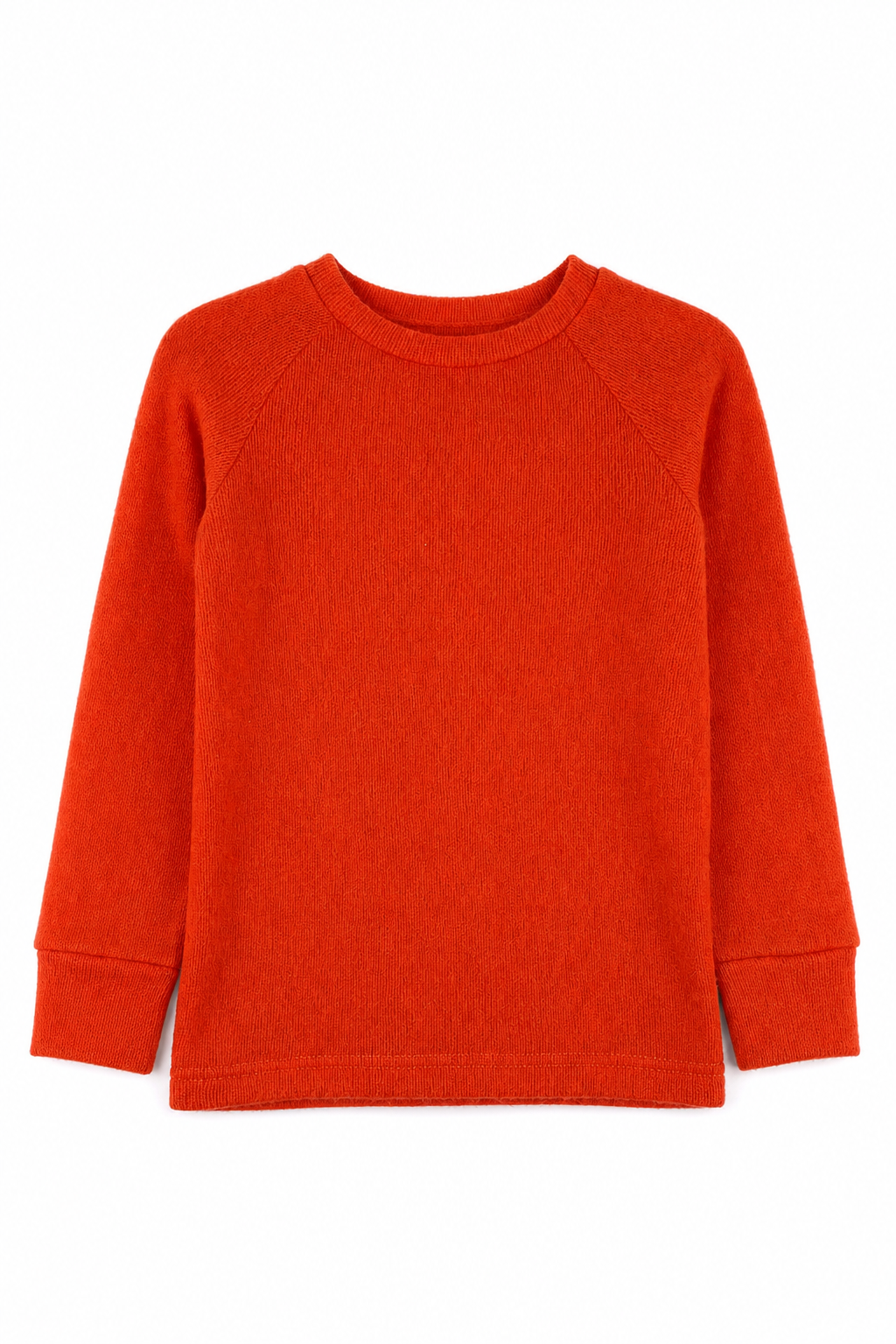 Kaschmir Kinder Longsleeve in Orange, Größe 98/104, genäht in Berlin