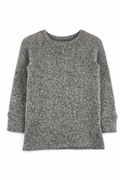 Kaschmir Kinder Longsleeve in Grau, Größe 98/104, genäht in Berlin