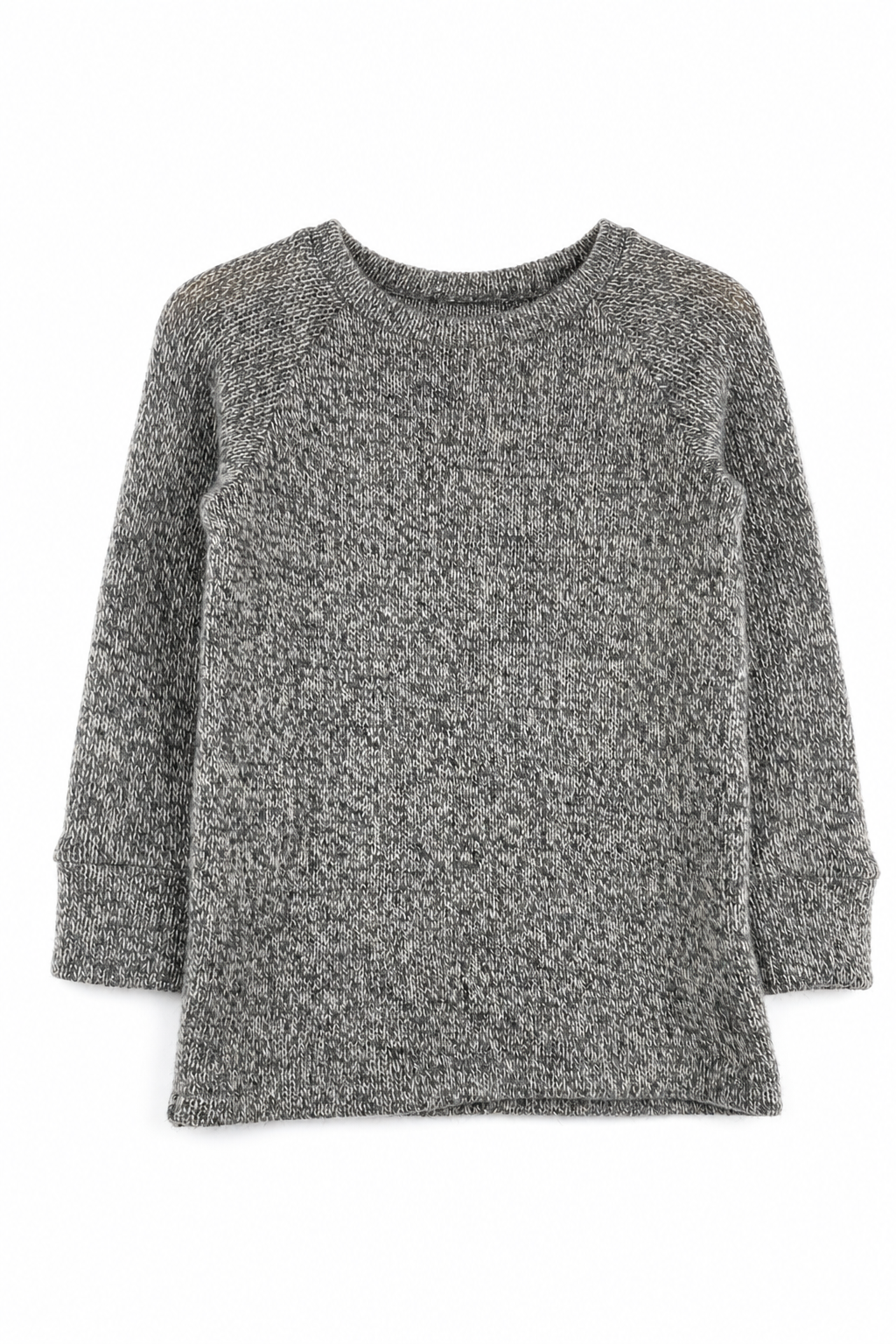 Kaschmir Kinder Longsleeve in Grau, Größe 98/104, genäht in Berlin