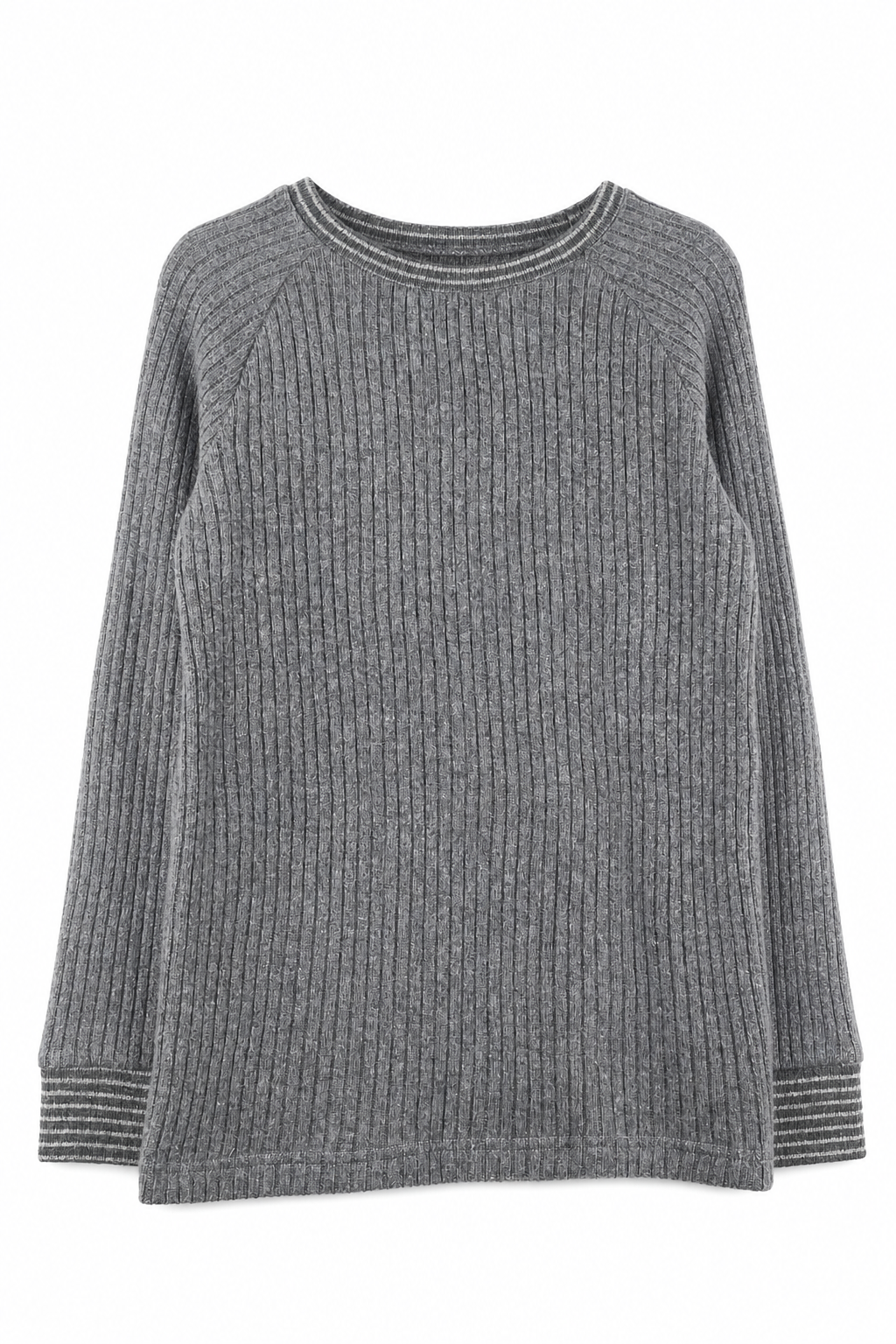 Kaschmir Kinder Longsleeve in Grau, Größe 134/140, genäht in Berlin