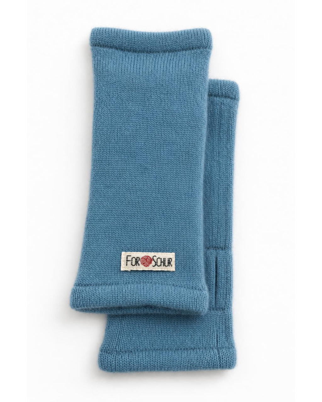 Kaschmir Handstulpen in Blau, genäht in Berlin