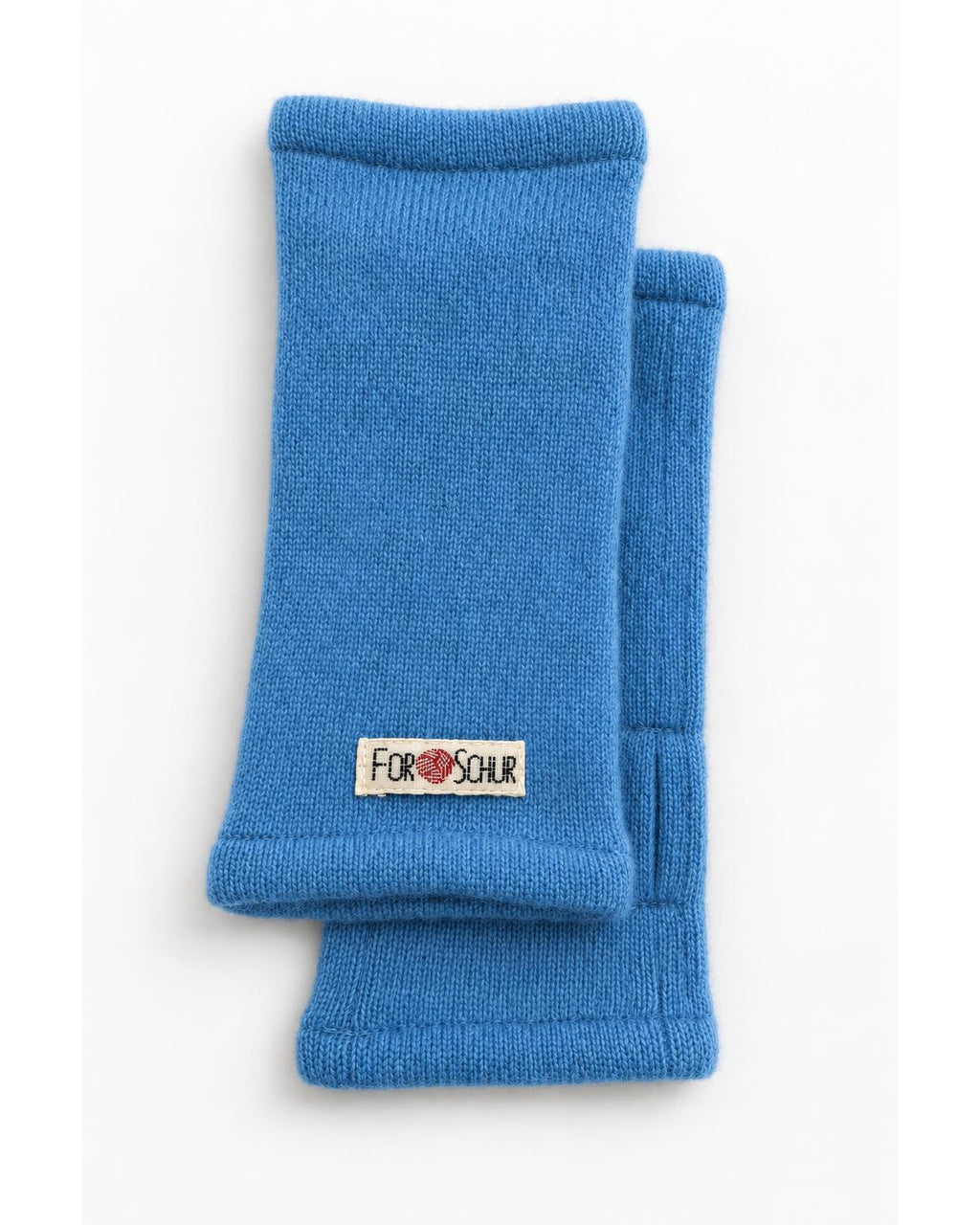 Kaschmir Handstulpen in Blau, genäht in Berlin