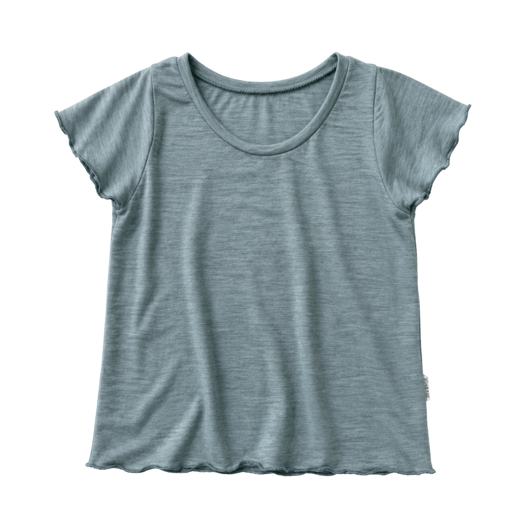 Sommermerino Kinderbluse mit Flügelärmeln