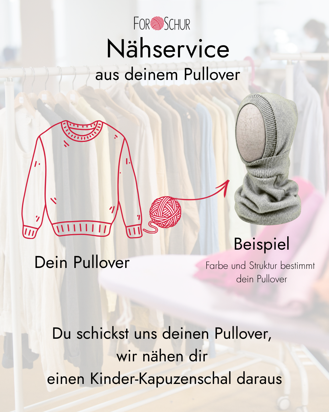 Nähservice: Kinder Kapuzenschal