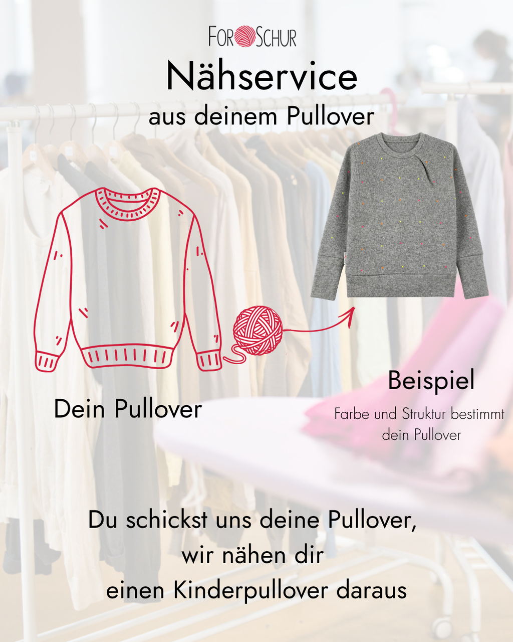 Nähservice: Pullover mit der Falte