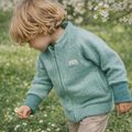 Wollfleece Kinder Jacke Blau - Stoffabweichung