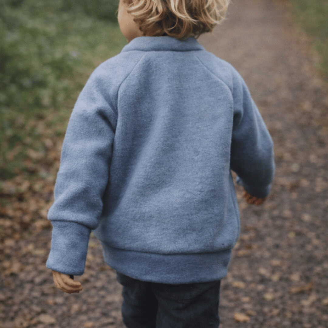 Wollfleece Kinder Jacke Blau
