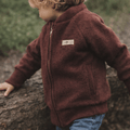 Wollfleece Kinder Jacke Rot