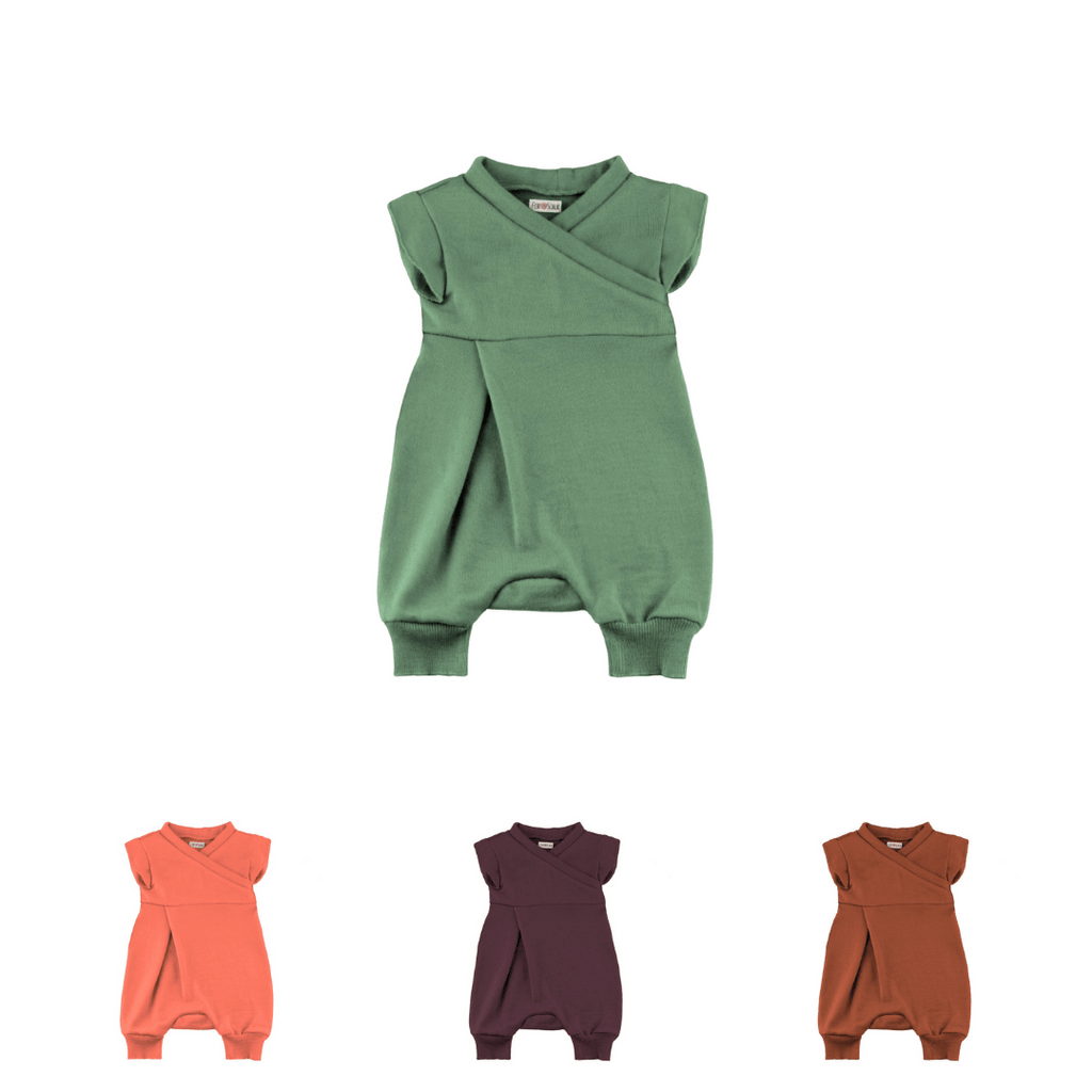Sommereinteiler 100 % Merino – Koralle, Bernstein