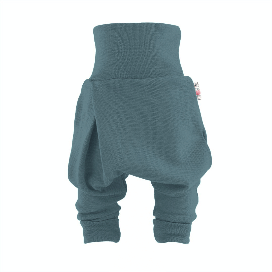 Kaschmir Baby Mitwachshose Blau meliert