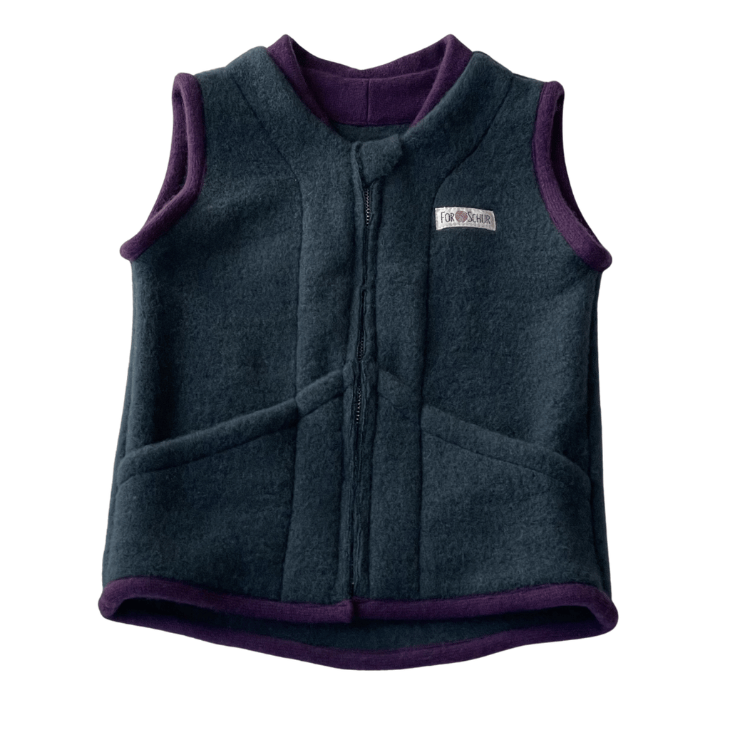 Wollfleece Weste Blau Gr. 86/92