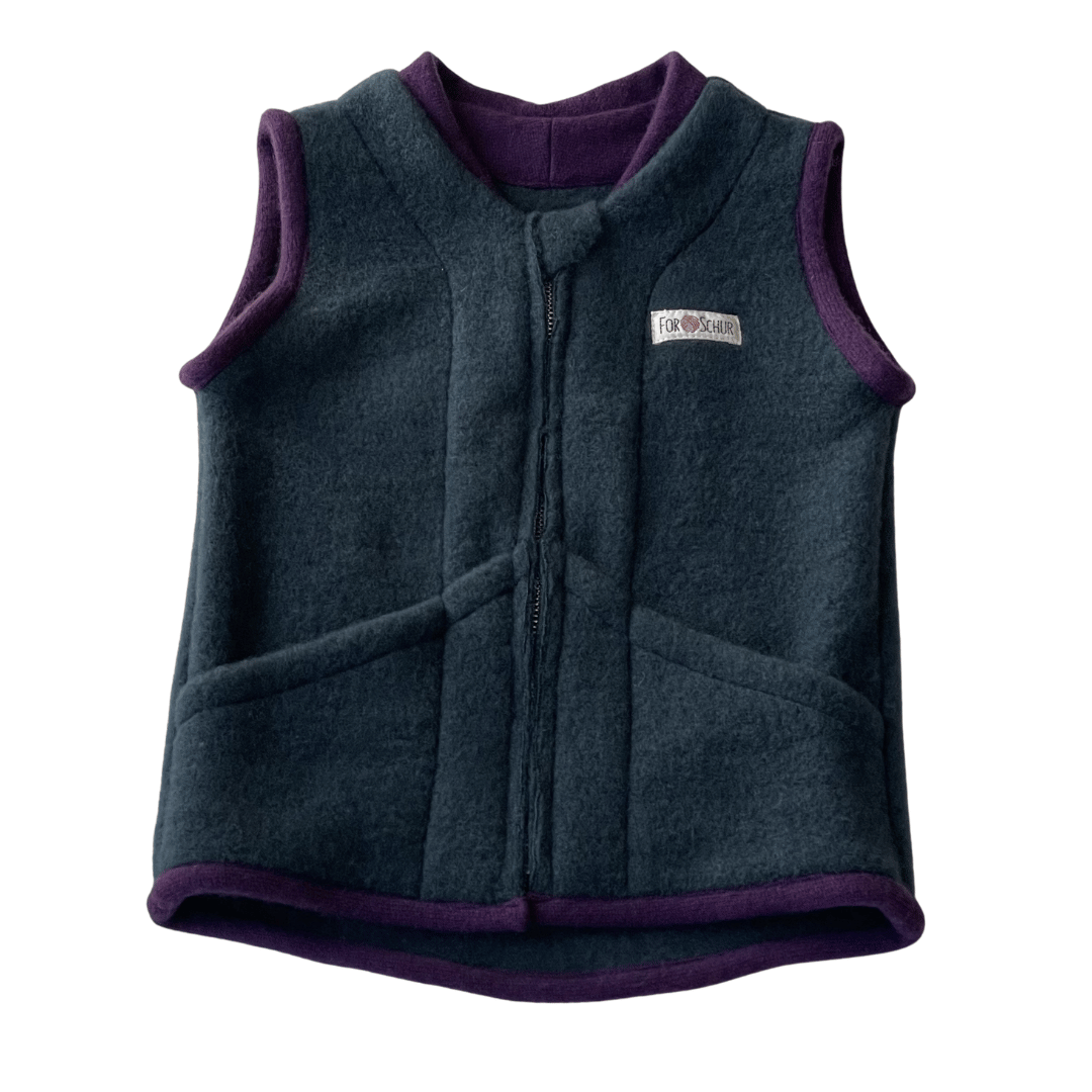 Wollfleece Weste Blau Gr. 86/92