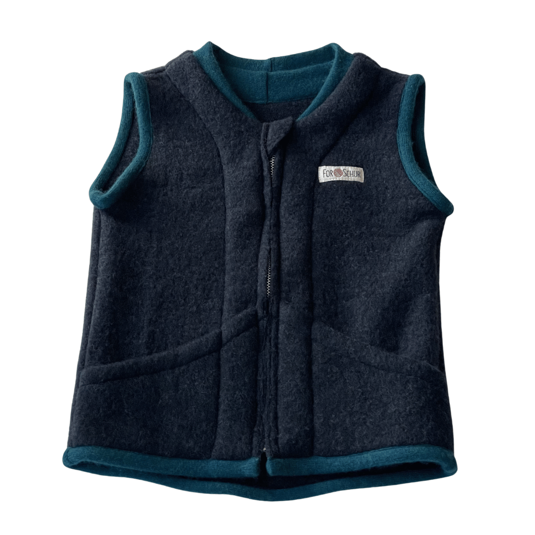 Wollfleece Weste Blau Gr. 86/92