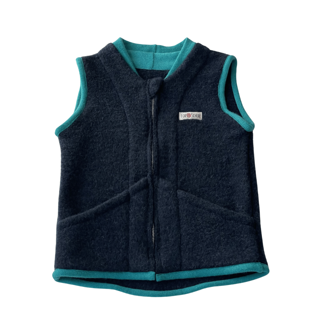 Wollfleece Weste Blau Gr. 98/104